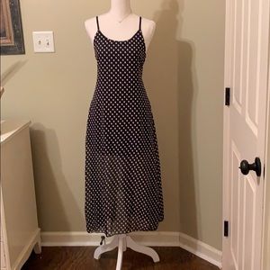 Black & Cream Polka Dot Dress w/ Pockets Size XL